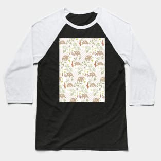 Cute Galapagos Tortoise with Cactus Fruits Save The Environment Wildlife Tortoise Pattern Baseball T-Shirt